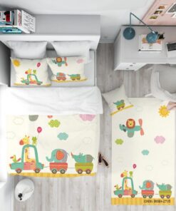روتختی کودکانه پسرانه 4 تکه طرح ماشین مدل Animal Carnival