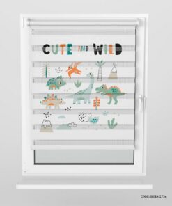 پرده زبرا اتاق کودک پسر طرح دایناسوز مدل Cute and Whild