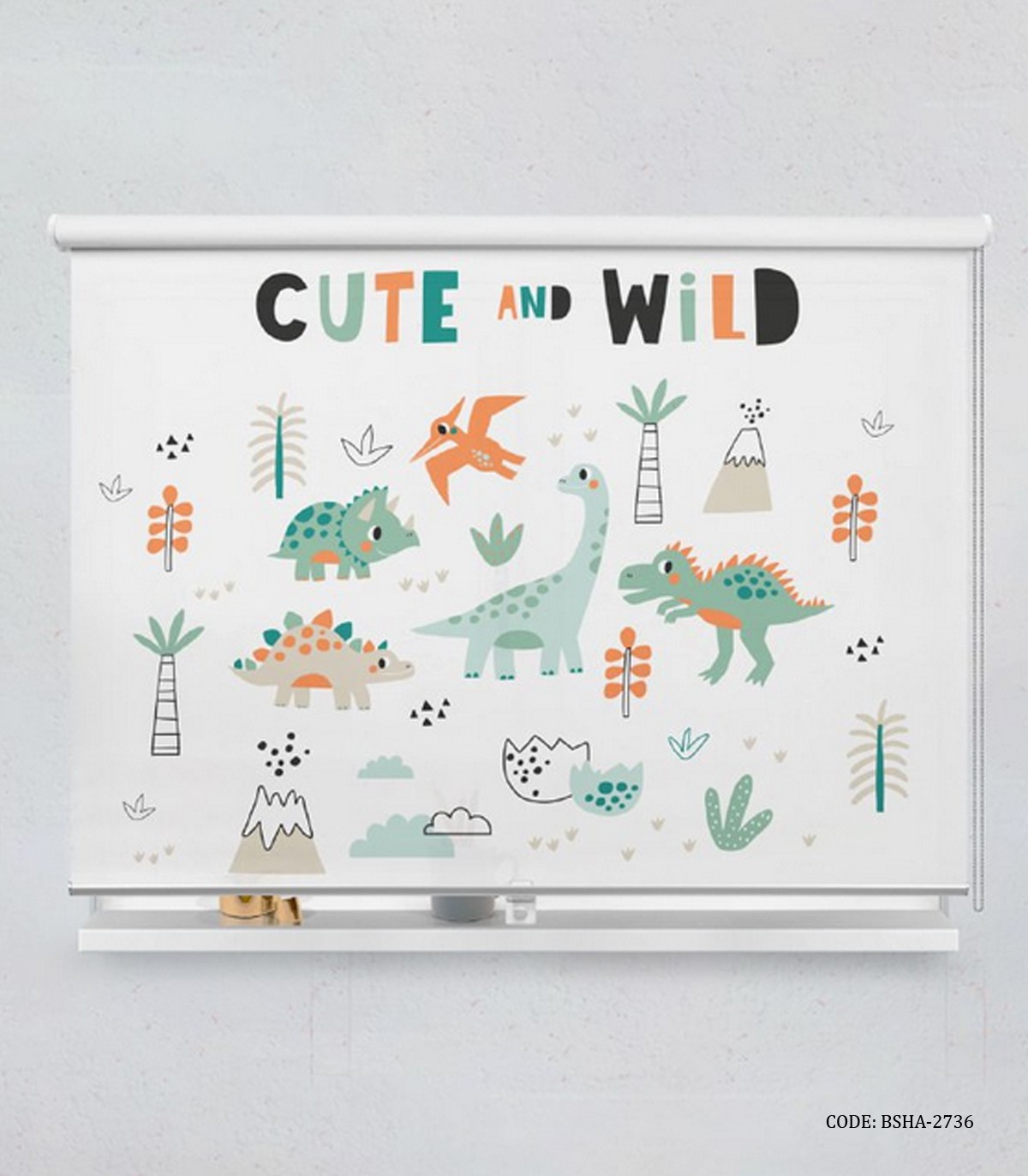 پرده شید اتاق کودک پسر طرح دایناسوز مدل Cute and Whild