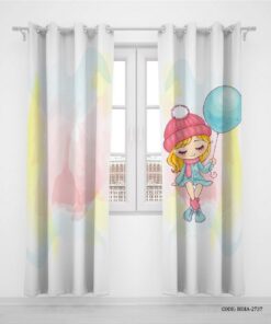 پرده پانچی اتاق کودک دو تکه دختر مدل Winter Girl