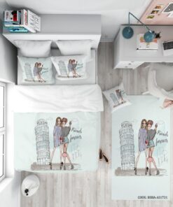 روتختی دخترانه 4 تکه طرح برج پیزا مدل Friends Love