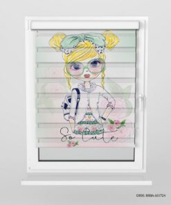 پرده زبرا دخترانه طرح دختر مدل So Cute Girl