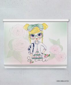 پرده شید دخترانه طرح دختر مدل So Cute Girl