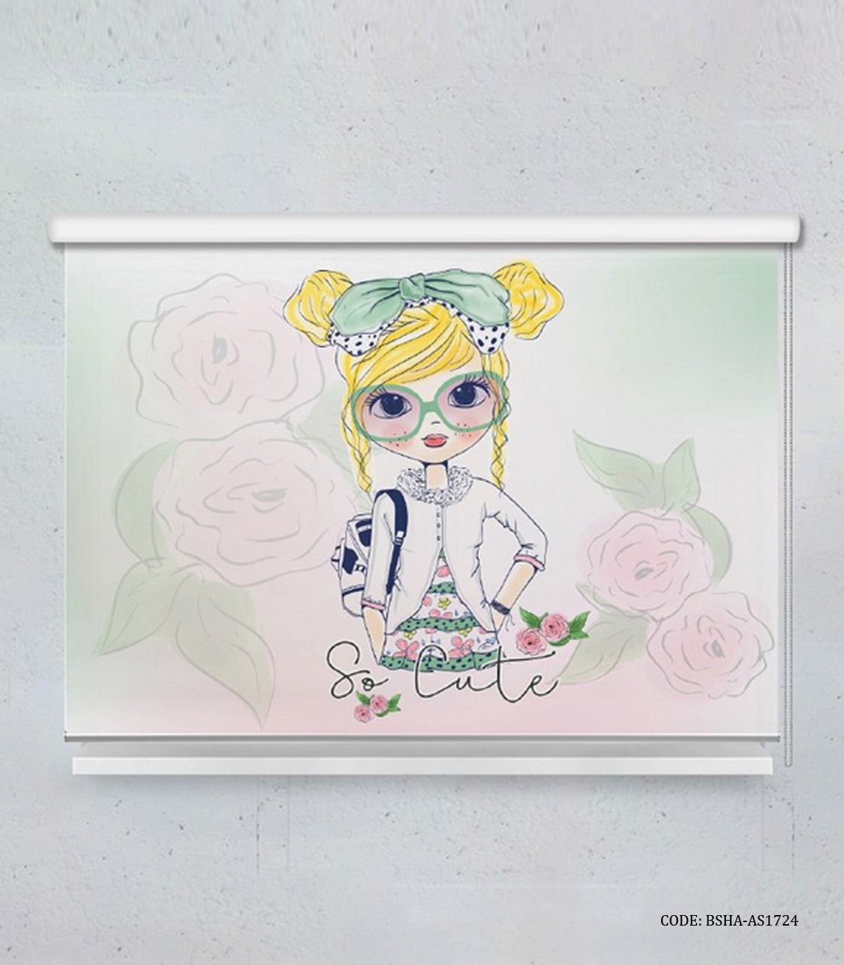 پرده شید دخترانه طرح دختر مدل So Cute Girl