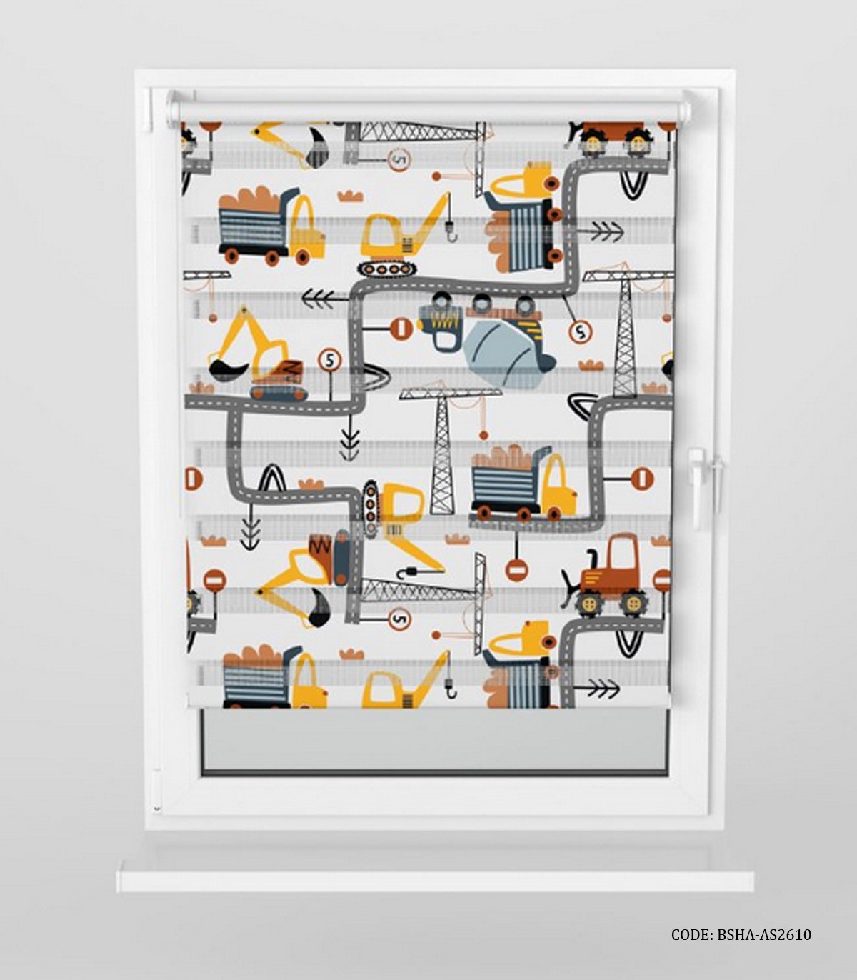 پرده زبرا کودک پسرانه طرح جرثقیل مدل Vehicles