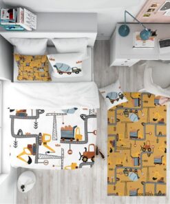 روتختی کودک پسرانه 4 تکه طرح جرثقیل مدل Vehicles