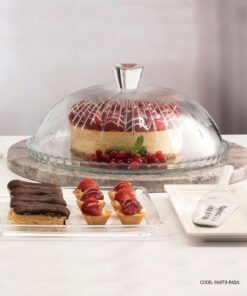 کیک خوری گرد بلوری ترک پاشاباغچه بدون پایه طرح شیاردار