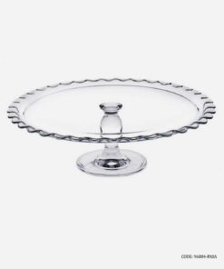 کیک خوری پایه دار بلوری ترک برند پاشا باغچه طرح لبه دالبری