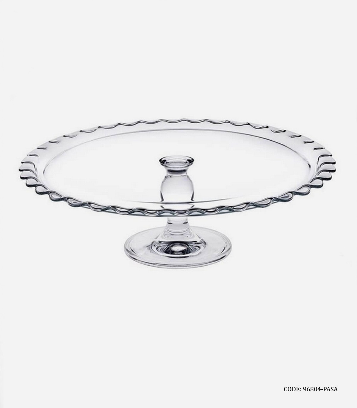 کیک خوری پایه دار بلوری ترک برند پاشا باغچه طرح لبه دالبری