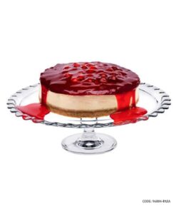 کیک خوری پایه دار بلوری ترک برند پاشا باغچه طرح لبه دالبری