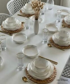 سرویس چینی ترک شش نفره 24 پارچه مدل Diamond