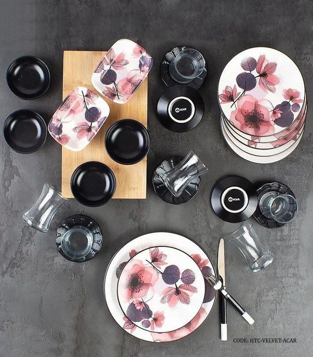 سرویس صبحانه خوری سرامیکی 25 پارچه ترک طرح VELVET