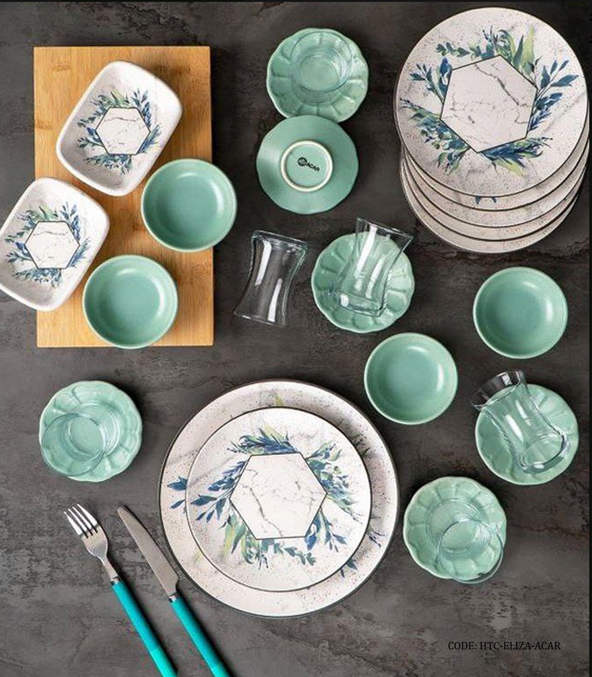 سرویس صبحانه خوری سرامیکی ترک 6 نفره 25 پارچه مدل ELIZA