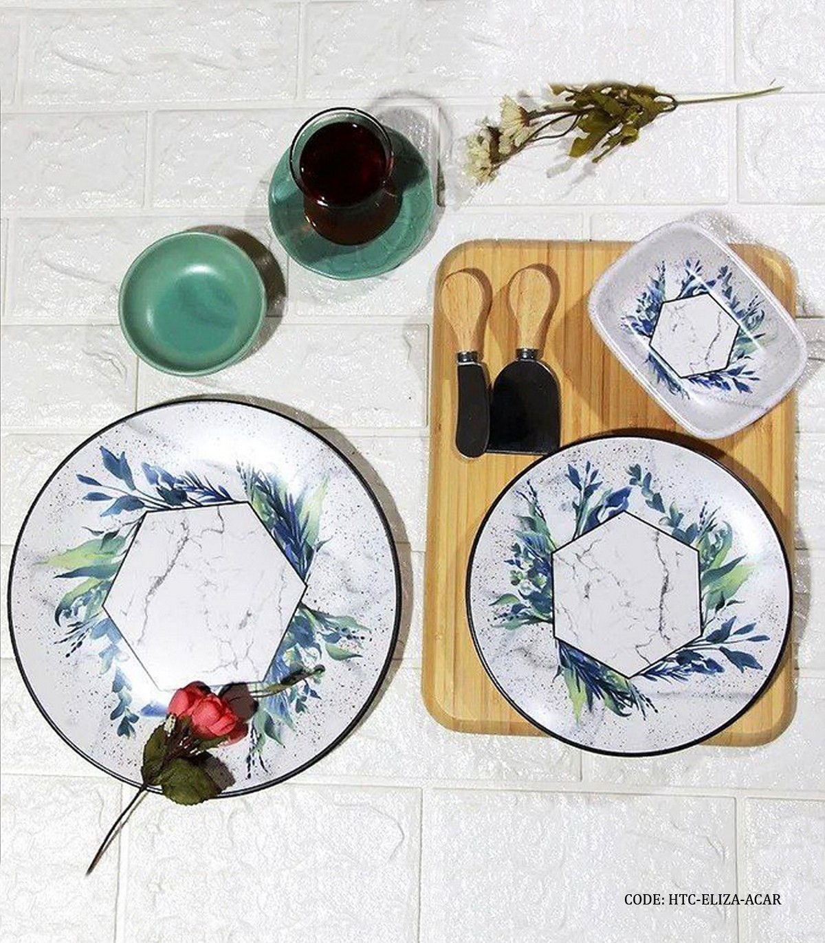 سرویس صبحانه خوری سرامیکی ترک 6 نفره 25 پارچه مدل ELIZA