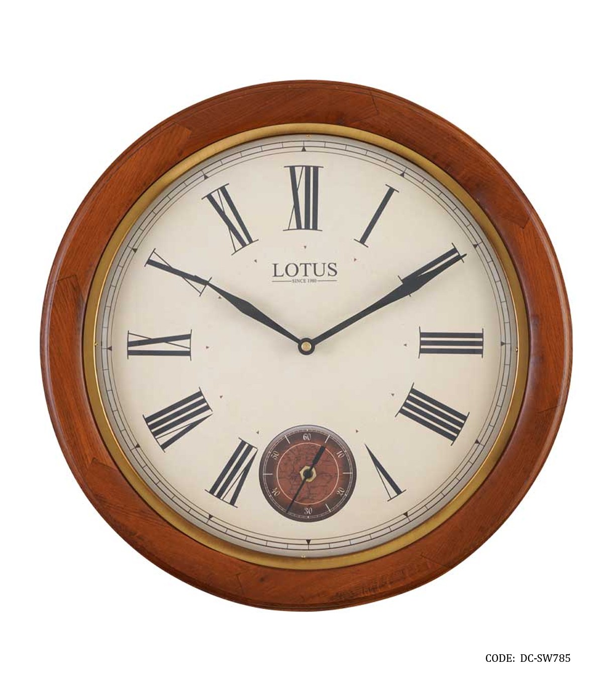 ساعت چوبی دیواری گرد لوتوس مدل KEIZER