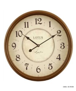 ساعت دیواری چوبی گرد قهوه ای لوتوس مدل BROOKLINE