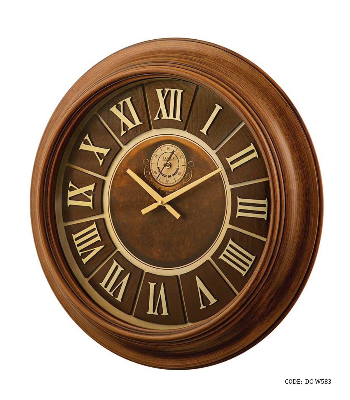 ساعت گرد دیواری بدنه چوبی لوتوس مدل JASPER