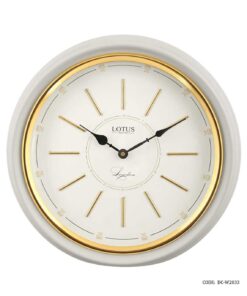 ساعت دیواری سفید چوبی گرد لوتوس مدل HERSBRUCK