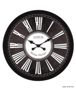 ساعت دیواری بزرگ چوبی مشکی لوتوس مدل SCOTTSDALE