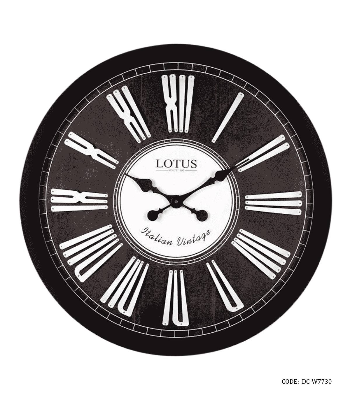 ساعت دیواری بزرگ چوبی مشکی لوتوس مدل SCOTTSDALE