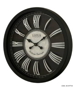 ساعت دیواری بزرگ چوبی مشکی لوتوس مدل SCOTTSDALE
