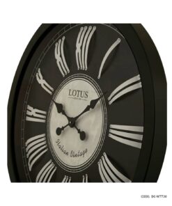 ساعت دیواری بزرگ چوبی مشکی لوتوس مدل SCOTTSDALE