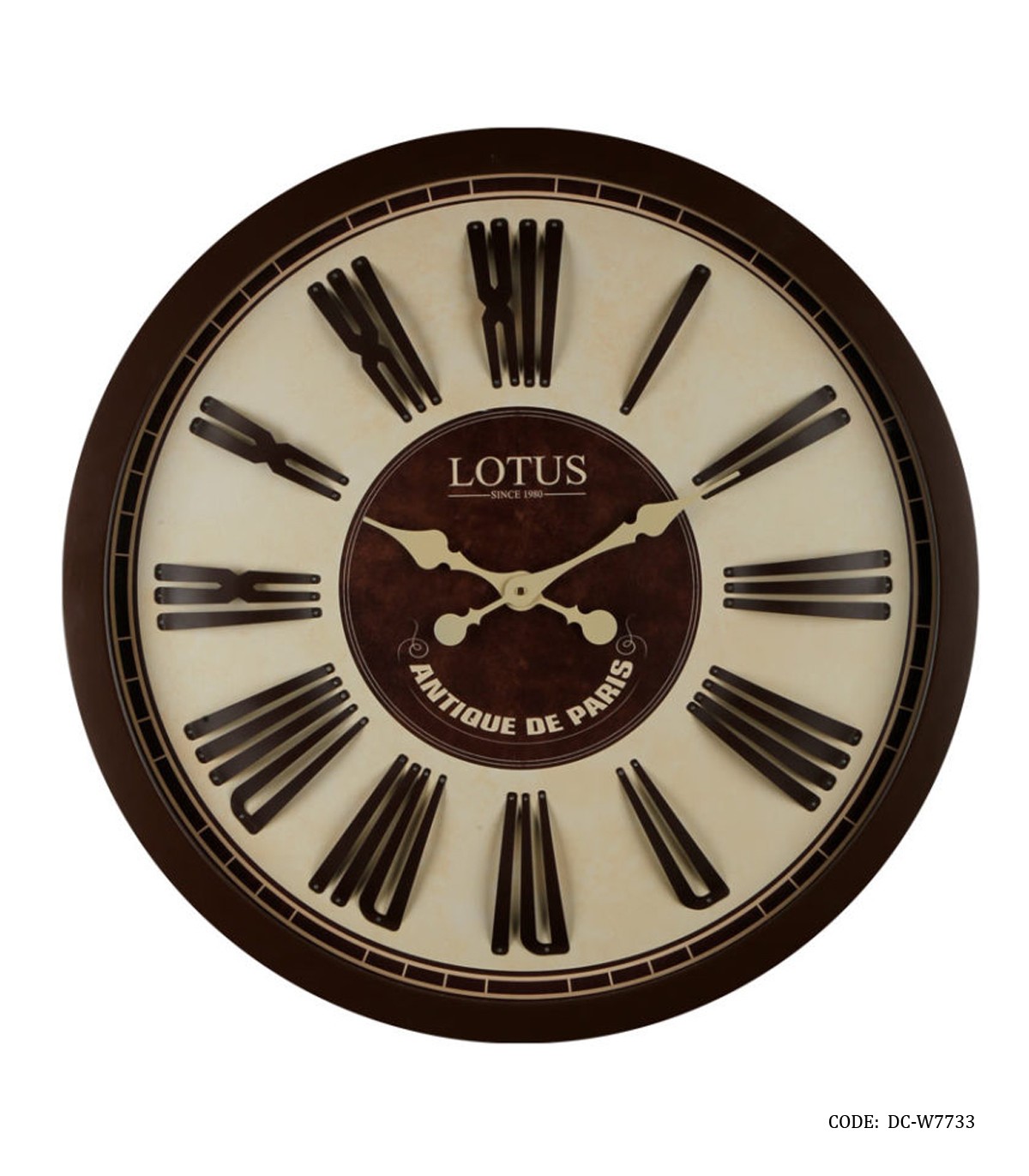 ساعت دیواری بزرگ چوبی قهوه ای لوتوس مدل INGLEWOOD