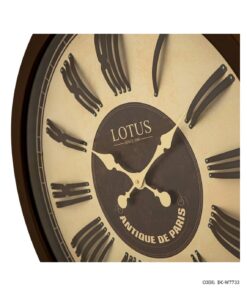 ساعت دیواری بزرگ چوبی قهوه ای لوتوس مدل INGLEWOOD