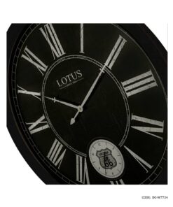 ساعت دیواری بزرگ چوبی مشکی گرد لوتوس مدل DAVIE