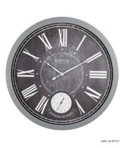 ساعت دیواری چوبی طوسی بزرگ لوتوس مدل GARDENA