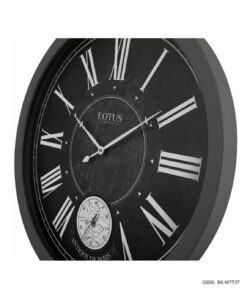 ساعت دیواری چوبی طوسی بزرگ لوتوس مدل GARDENA