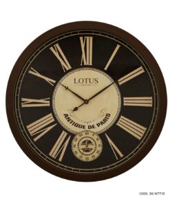 ساعت دیواری بزرگ چوبی قهوه ای لوتوس مدل RENTON