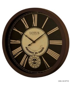 ساعت دیواری بزرگ چوبی قهوه ای لوتوس مدل RENTON