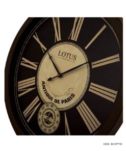 ساعت دیواری بزرگ چوبی قهوه ای لوتوس مدل RENTON