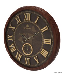 ساعت دیواری اعداد رومی چوبی قهوه ای شوبرت مدل 6774