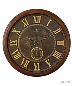 ساعت دیواری اعداد رومی چوبی قهوه ای شوبرت مدل 6774