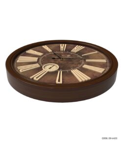 ساعت دیواری گرد چوبی قهوه ای شوبرت مدل 6433
