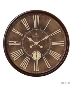 ساعت دیواری گرد چوبی قهوه ای شوبرت مدل 6433