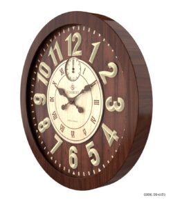 ساعت دیواری چوبی گرد شوبرت مدل 6151
