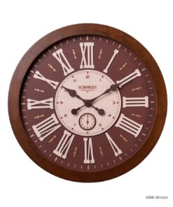ساعت دیواری چوبی گرد اعداد رومی شوبرت مدل 6121