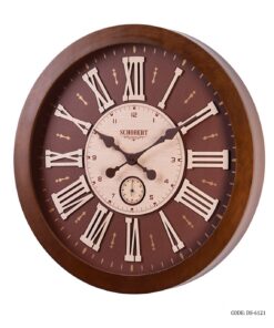 ساعت دیواری چوبی گرد اعداد رومی شوبرت مدل 6121