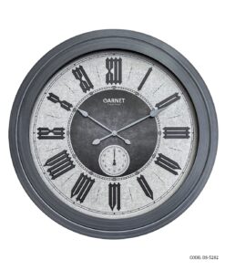 ساعت دیواری گرد طوسی قاب پلاستیکی گارنت مدل MOERS