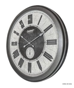 ساعت دیواری گرد طوسی قاب پلاستیکی گارنت مدل MOERS