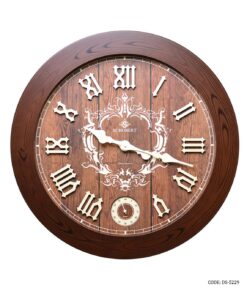 ساعت دیواری گرد قاب پلاستیکی قهوه ای شوبرت مدل 5229