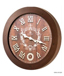 ساعت دیواری گرد قاب پلاستیکی قهوه ای شوبرت مدل 5229