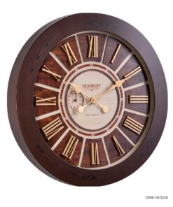 ساعت دیواری کلاسیک چوبی قهوه ای لوتوس مدل 5218