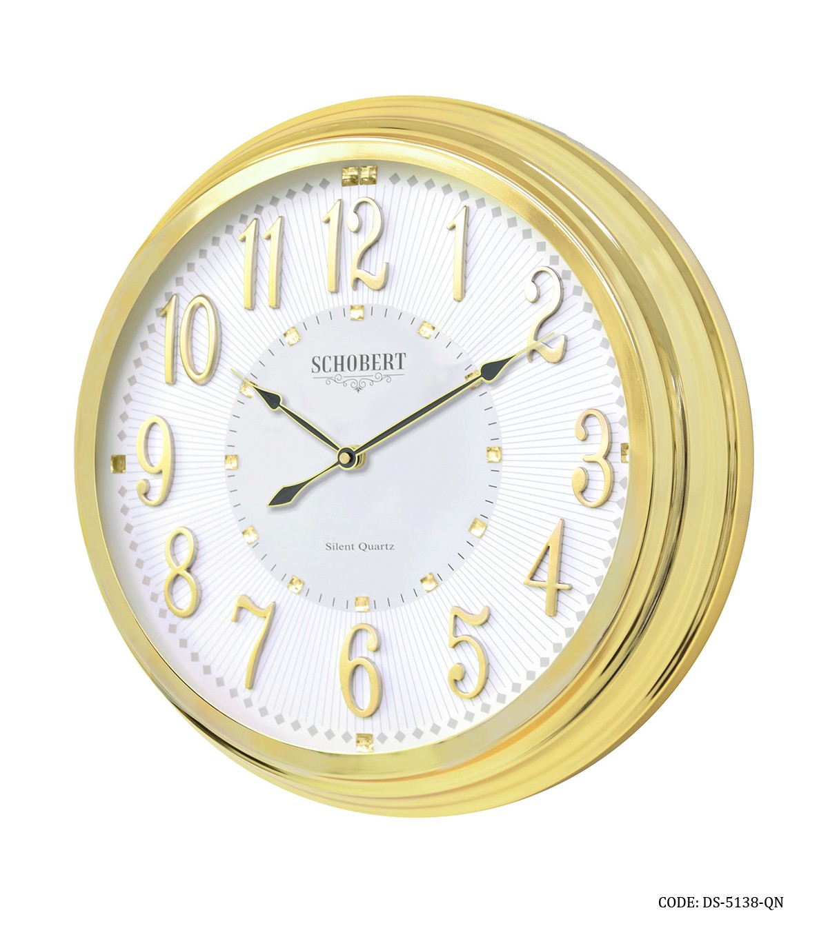 ساعت دیواری فلزی گرد طلایی شوبرت مدل 5318