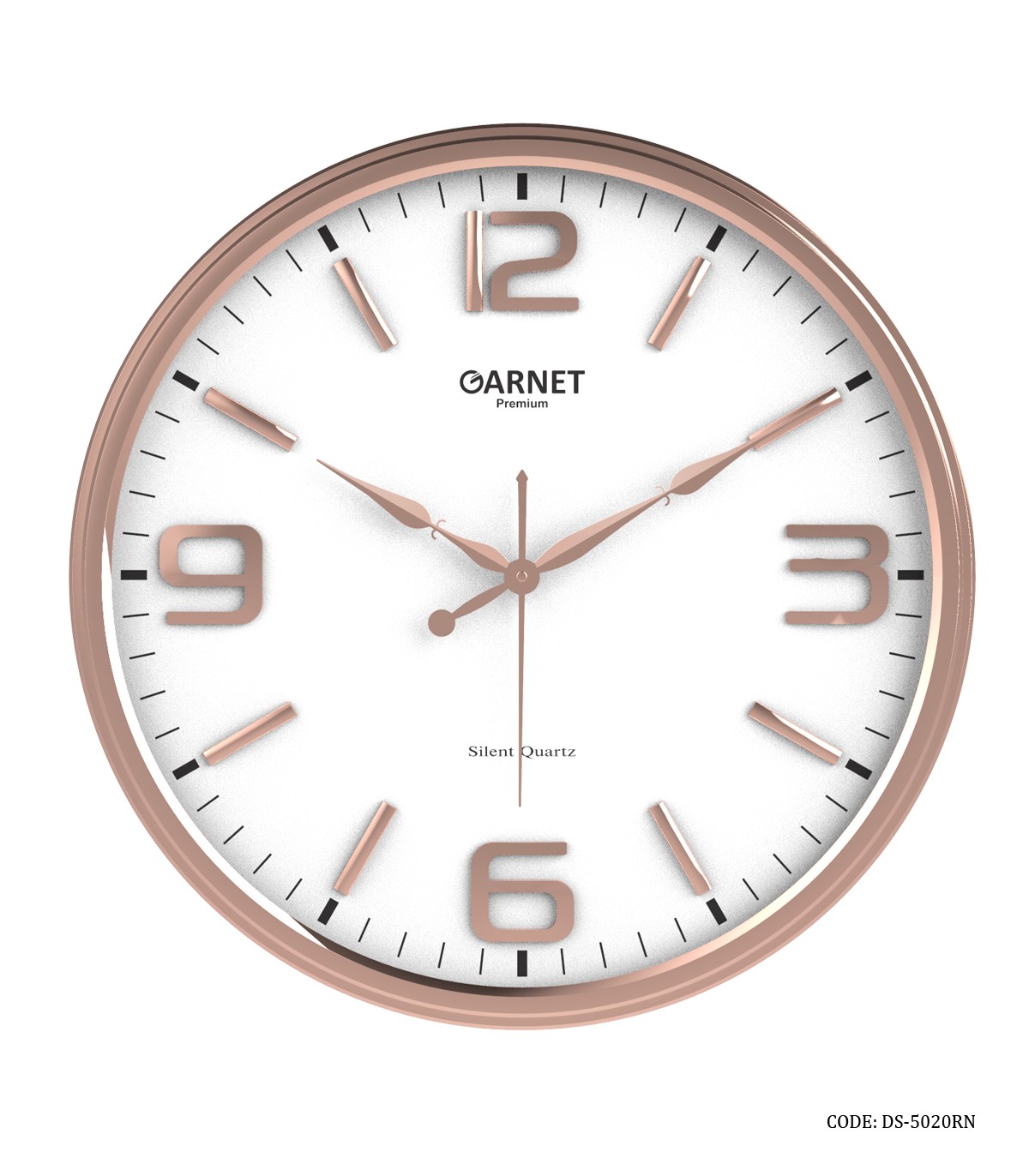 ساعت دیواری گرد رزگلد قاب پلاستیکی گارنت مدل 5020