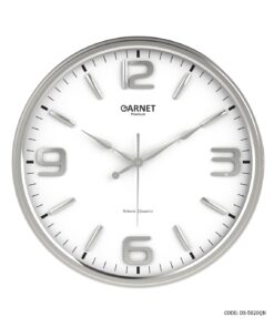 ساعت دیواری گرد سیلور قاب پلاستیکی گارنت مدل 5020