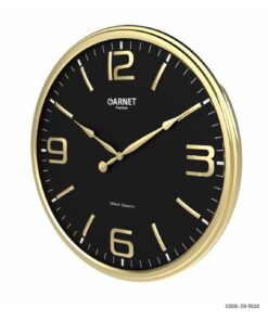 ساعت دیواری مشکی اعداد برجسته قاب پلاستیکی گارنت مدل 5021